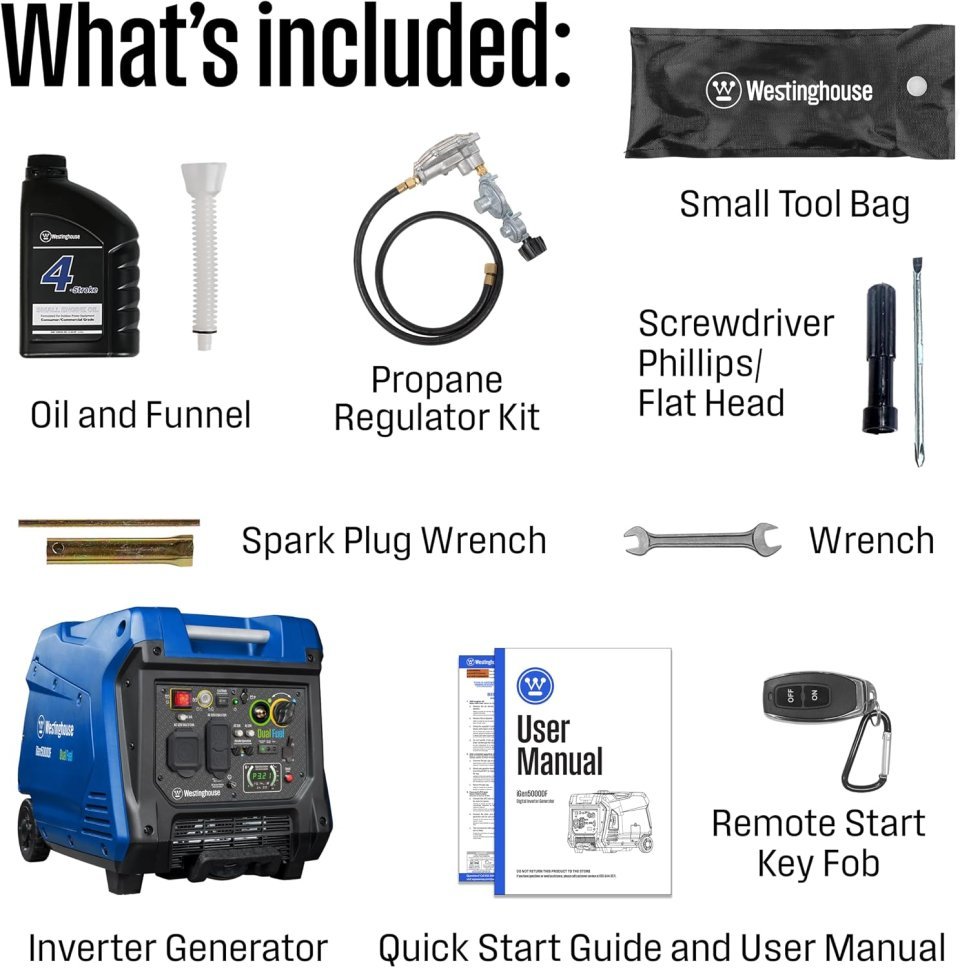 Buy Westinghouse 5000 Peak Watt Dual Fuel Portable Inverter Generator Online | Super Quiet RV-Ready Generator with Remote Start