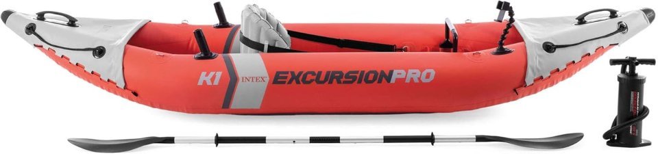 Buy INTEX Excursion Pro K1 Inflatable Kayak Set Online | 1-Person Fishing & Recreational Kayak with Paddles & Pump