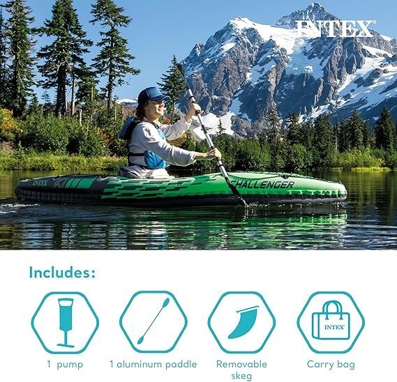 Buy INTEX Challenger Inflatable Kayak Online | Portable Recreational Kayak with Paddles & Pump
