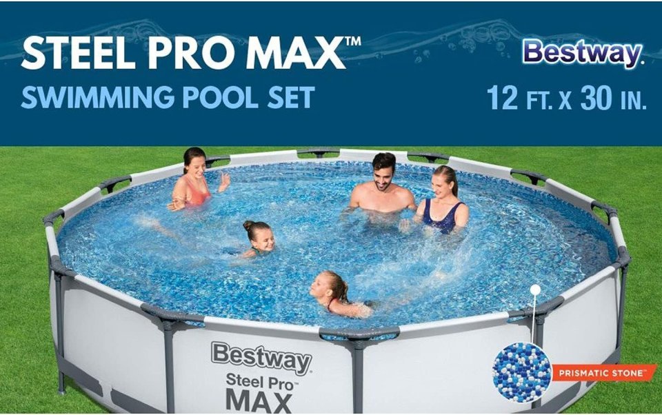 Buy Bestway Steel Pro MAX 12' x 30" Above Ground Swimming Pool Online | Family Pool with Filter Pump