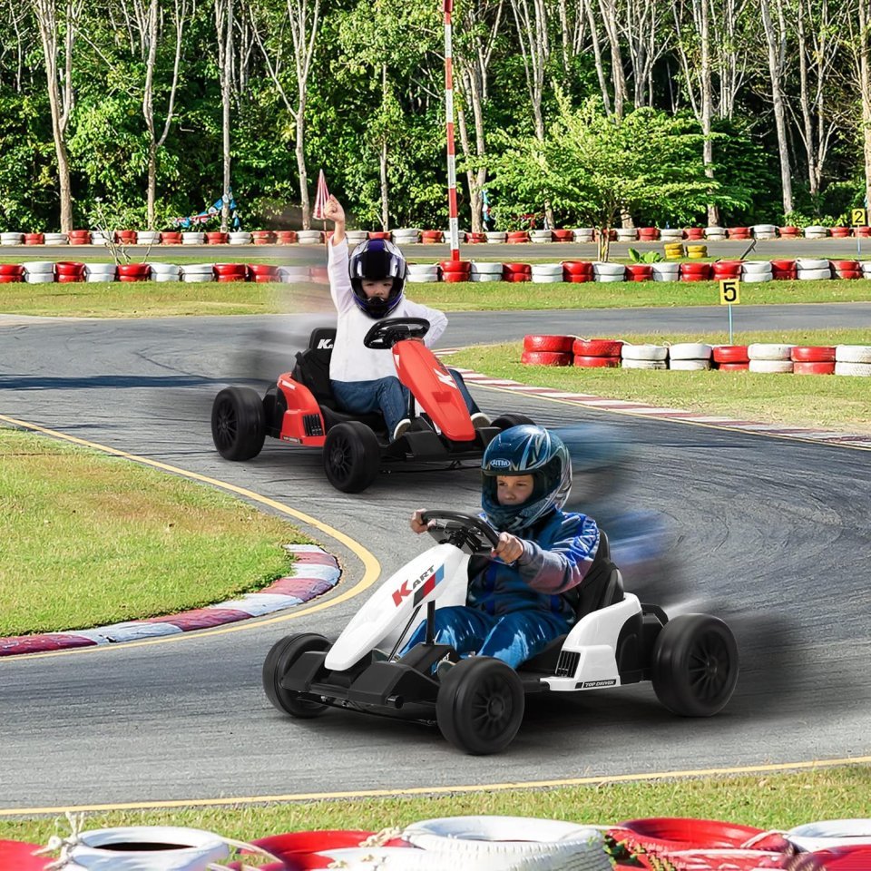 Buy TOBBI 24V Electric Go Kart for Kids Online | 8 MPH Battery-Powered Drift Kart with Safety Gear