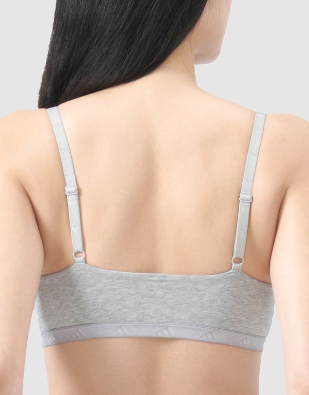 Soft Cotton Jersey Scoop Bralette in Light Heather Grey