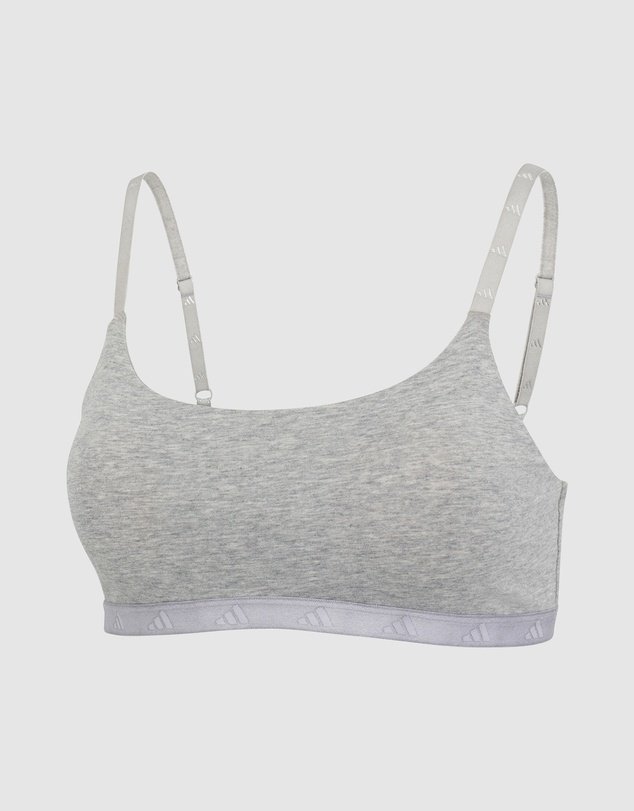 Soft Cotton Jersey Scoop Bralette in Light Heather Grey