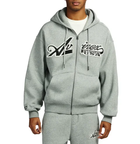 Felpa Avirax Script Heather Grey – Pullover Unisex Premium