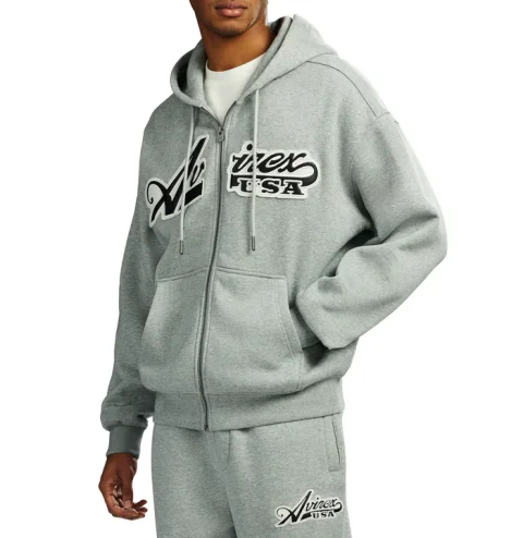 Felpa Avirax Script Heather Grey – Pullover Unisex Premium