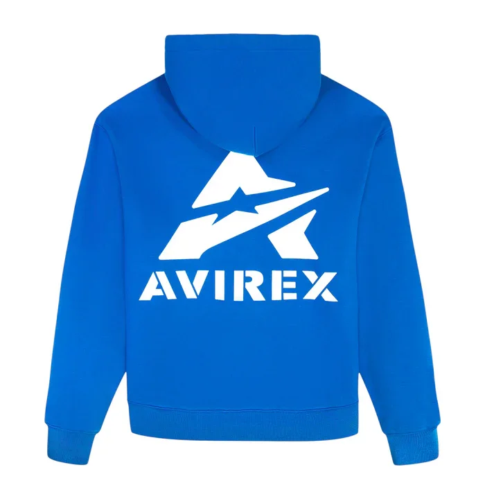 Avirax Big “A” Hoodie Cobalt – 高级棉绒套头衫