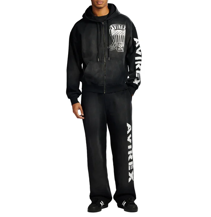Moletom Avirex Lavado para Homens e Mulheres | Suéter Pullover Estilo Vintage