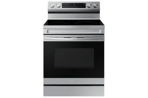 Samsung NE63A6511SS Fogão Elétrico Freestanding Inteligente com Convecção, 6.3 cu. ft., Aço Inoxidável