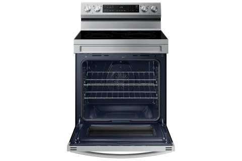 Samsung NE63A6511SS Fogão Elétrico Freestanding Inteligente com Convecção, 6.3 cu. ft., Aço Inoxidável