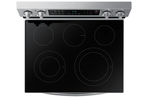 Samsung NE63A6511SS Fogão Elétrico Freestanding Inteligente com Convecção, 6.3 cu. ft., Aço Inoxidável