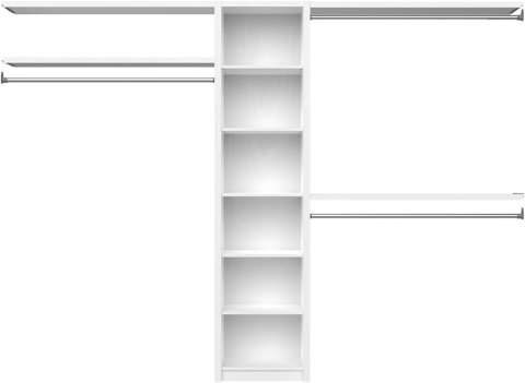 Kit d'organisateur de placard en bois ClosetMaid SpaceCreations 44"–115", Blanc Brillant