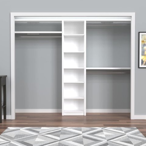Kit d'organisateur de placard en bois ClosetMaid SpaceCreations 44"–115", Blanc Brillant