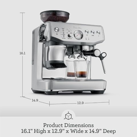 آلة الإسبريسو Breville Barista Express Impress | مطحنة مدمجة ونظام ضغط مساعد