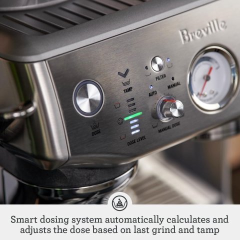 آلة الإسبريسو Breville Barista Express Impress | مطحنة مدمجة ونظام ضغط مساعد
