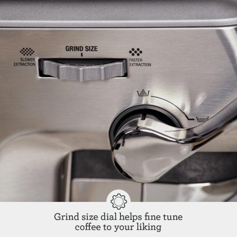 آلة الإسبريسو Breville Barista Express Impress | مطحنة مدمجة ونظام ضغط مساعد
