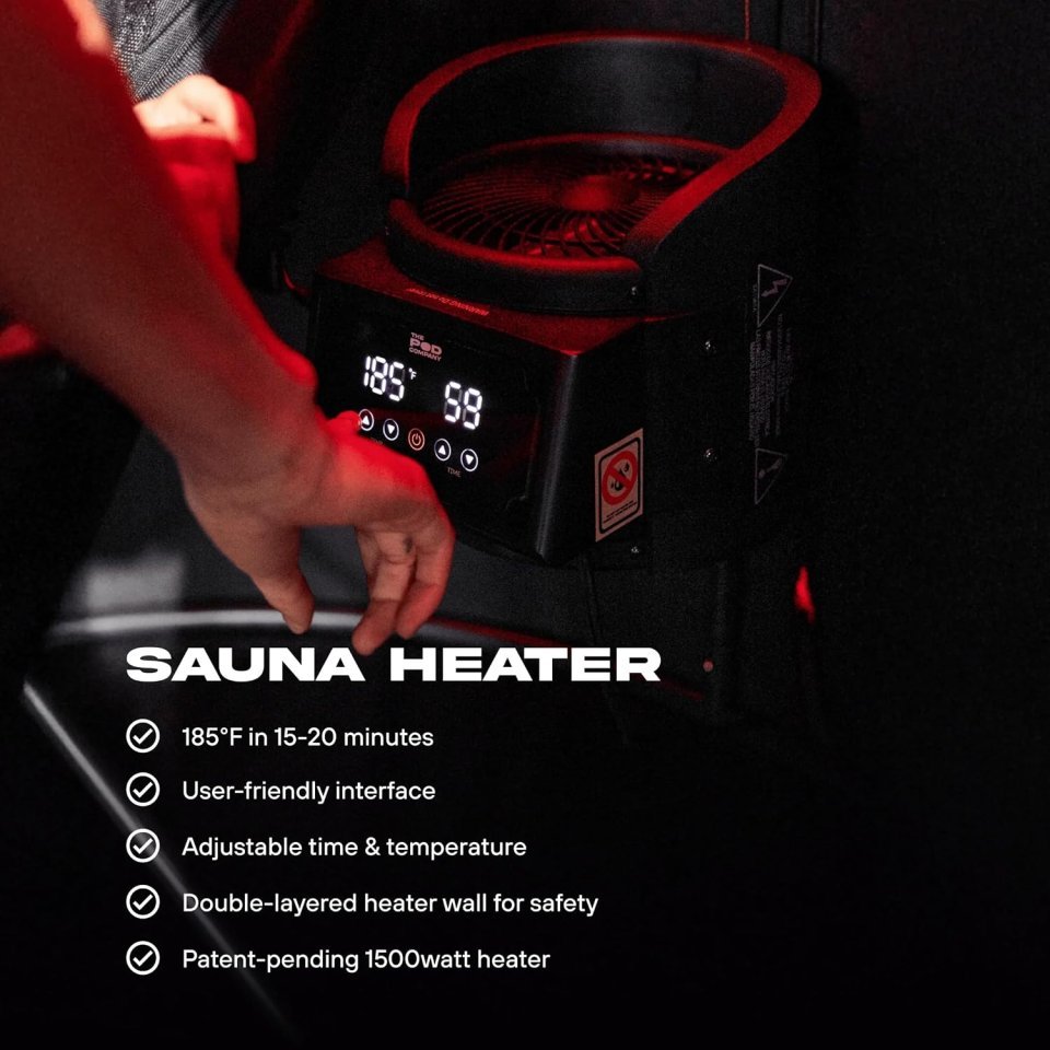 THE POD COMPANY Sauna Pod 2.0 Sauna Secca per Recupero e Benessere – Cabina in Cotone Naturale al 100%, Fino a 185°F di Calore Secco