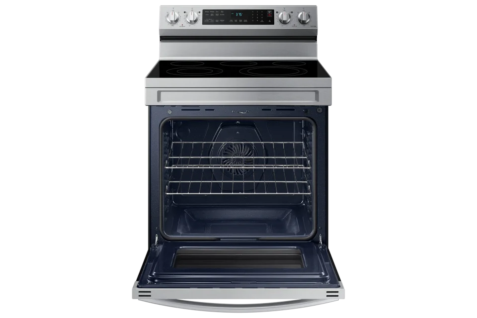 Samsung NE63A6511SS Fogão Elétrico Freestanding Inteligente com Convecção, 6.3 cu. ft., Aço Inoxidável