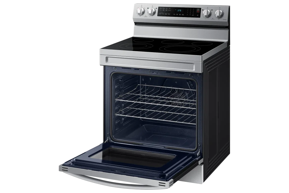 Samsung NE63A6511SS Fogão Elétrico Freestanding Inteligente com Convecção, 6.3 cu. ft., Aço Inoxidável