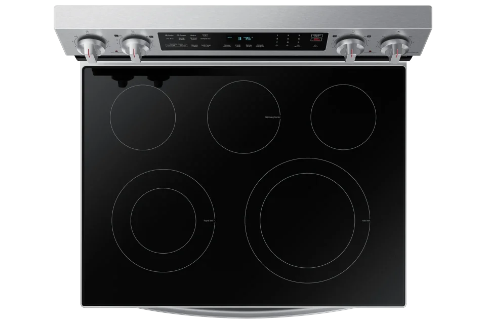 Samsung NE63A6511SS Fogão Elétrico Freestanding Inteligente com Convecção, 6.3 cu. ft., Aço Inoxidável