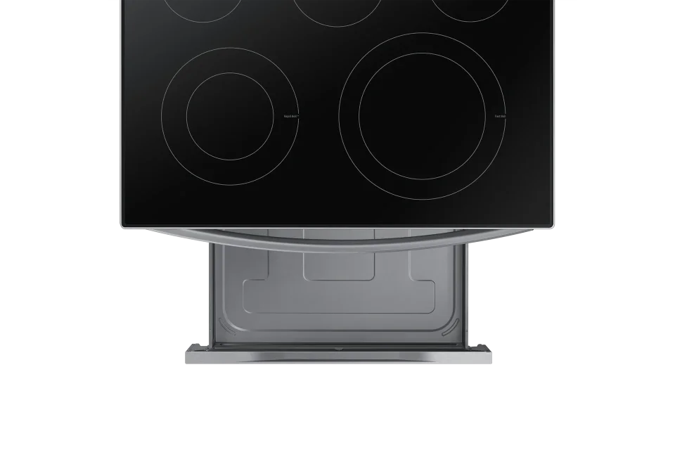 Samsung NE63A6511SS Fogão Elétrico Freestanding Inteligente com Convecção, 6.3 cu. ft., Aço Inoxidável